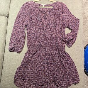 Joie silk medium Elegant Purple Patterned Women's Dress stunning piece